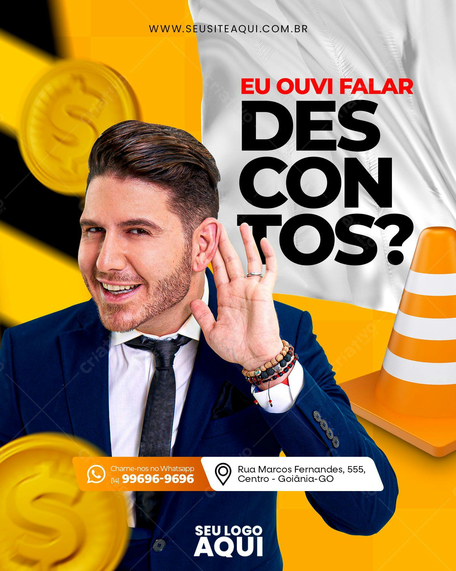 Flyer para Anúncio de Descontos PSD Editável