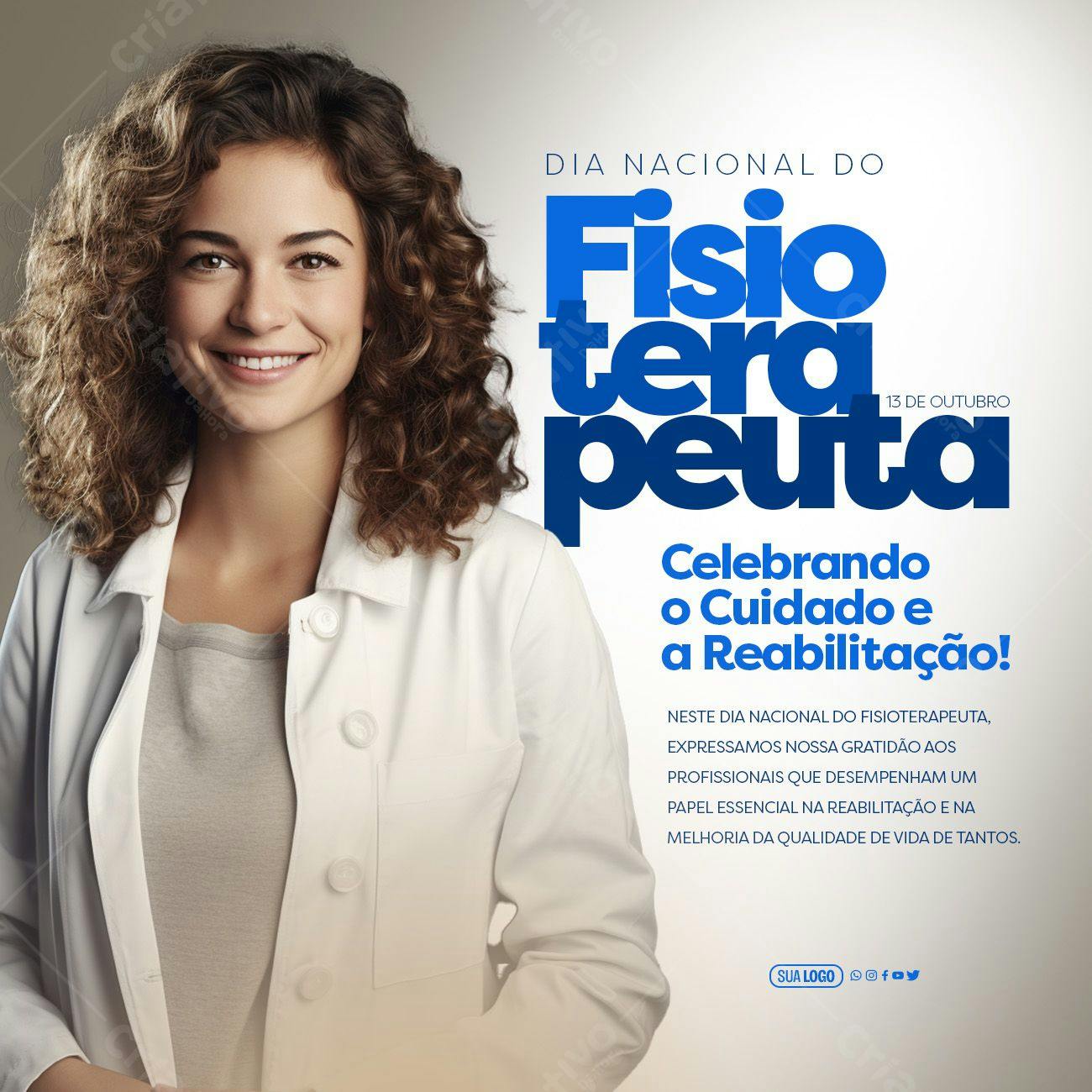Post para o Dia do Fisioterapeuta PSD Editável