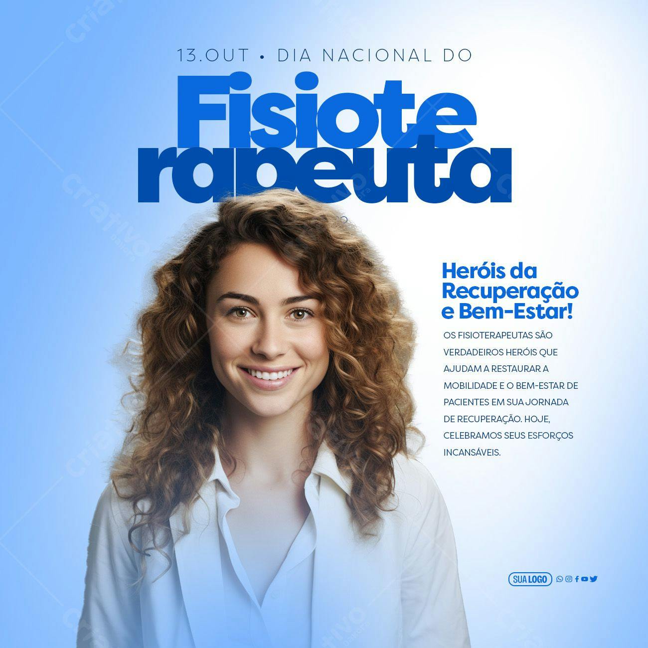 Post para Redes Sociais Dia do Fisioterapeuta PSD Editável