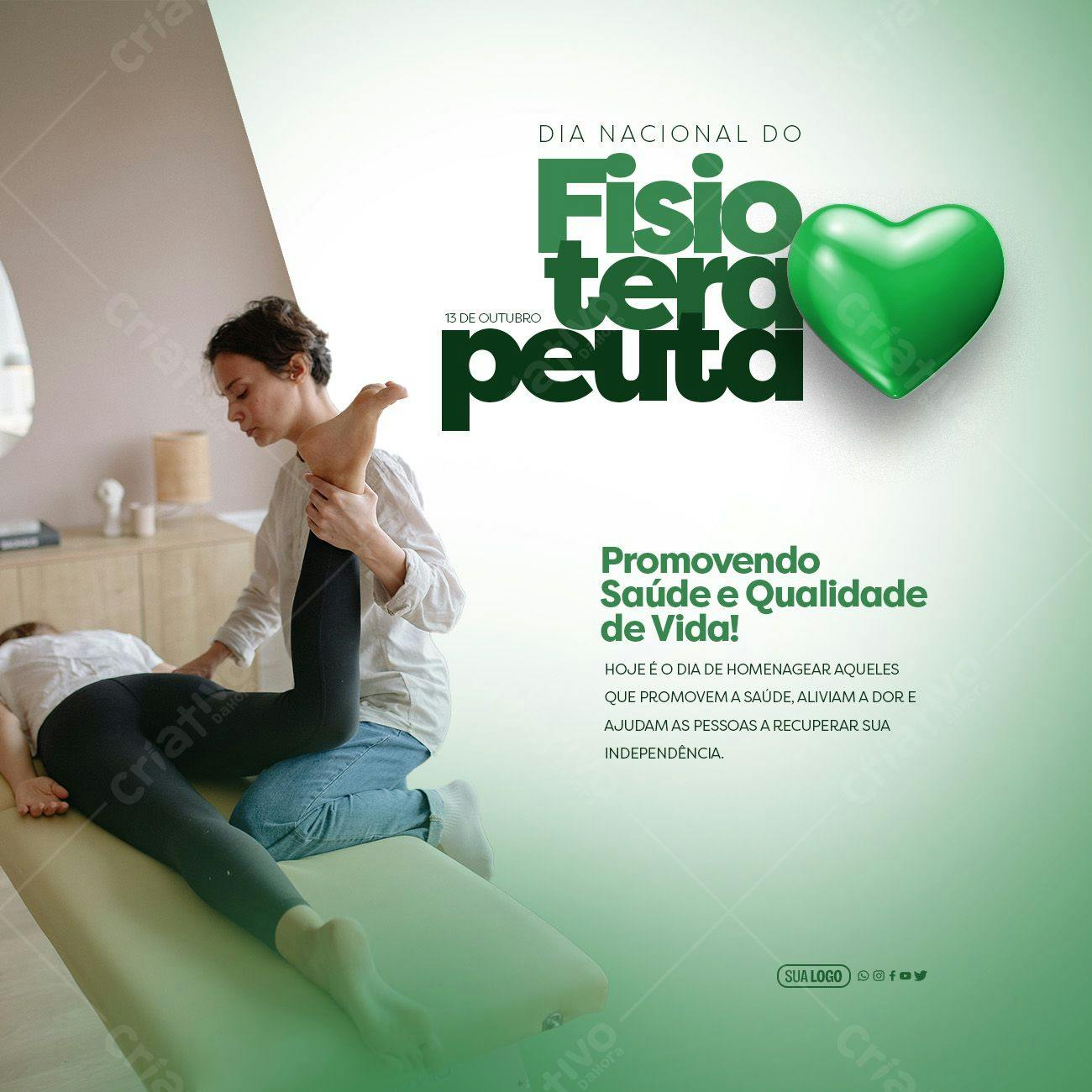 Post para Redes Sociais Dia do Fisioterapeuta PSD Editável