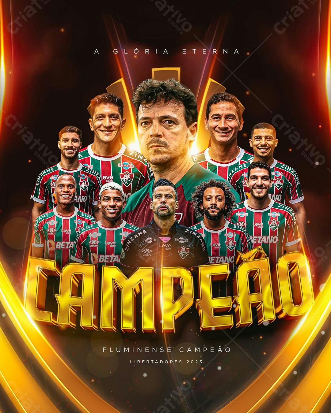 Flyer de Comemoração Flu Campeão Libertadores PSD Editável