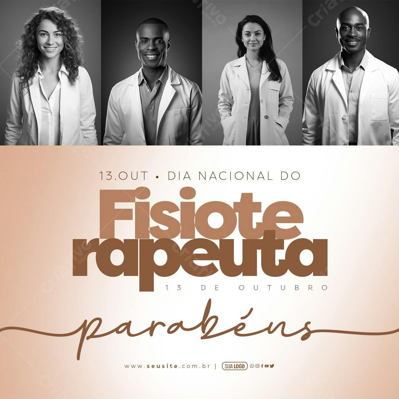 Post para Redes Sociais Dia do Fisioterapeuta PSD Editável