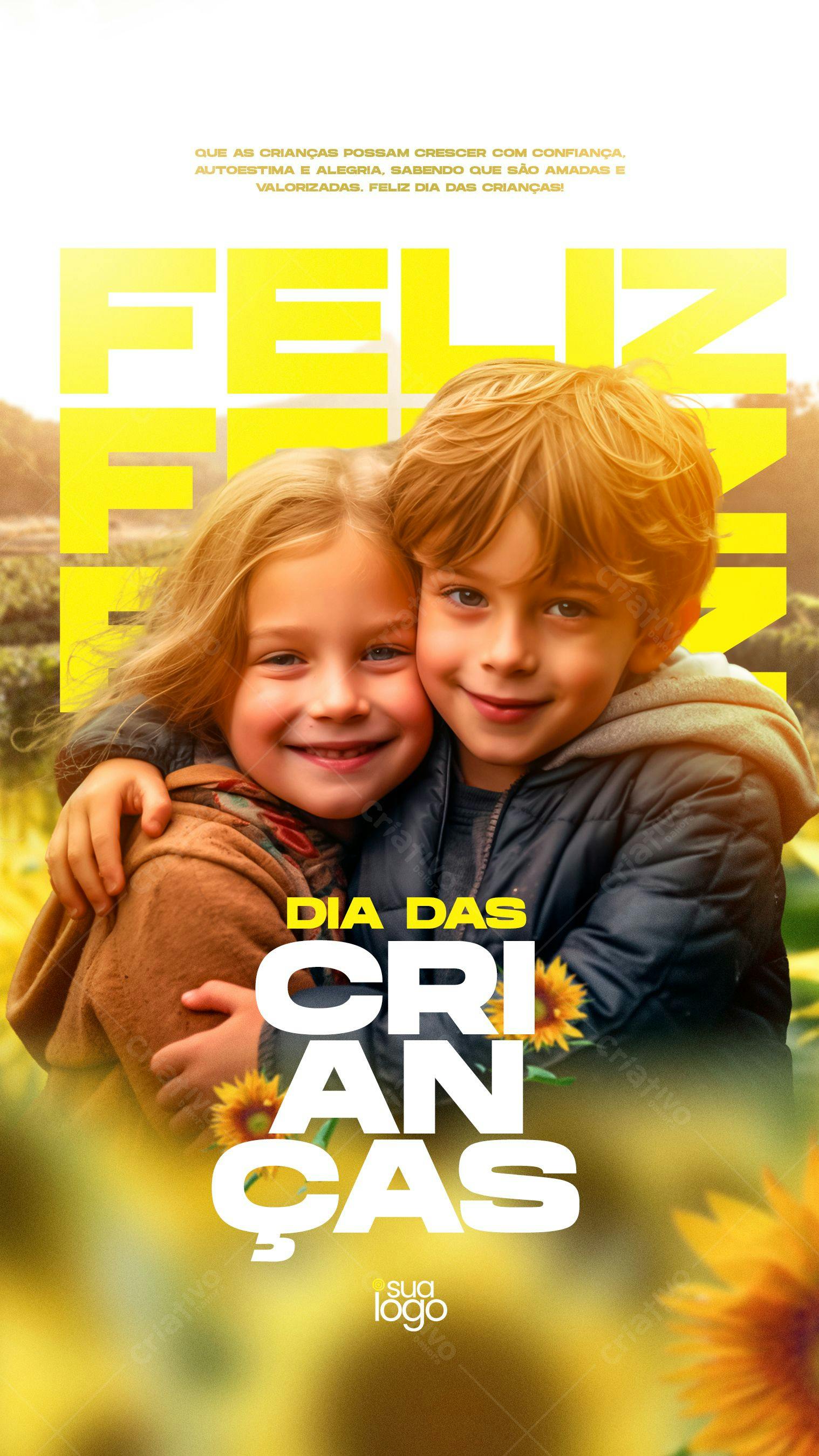Poster para o Dia das Crianças PSD Editável