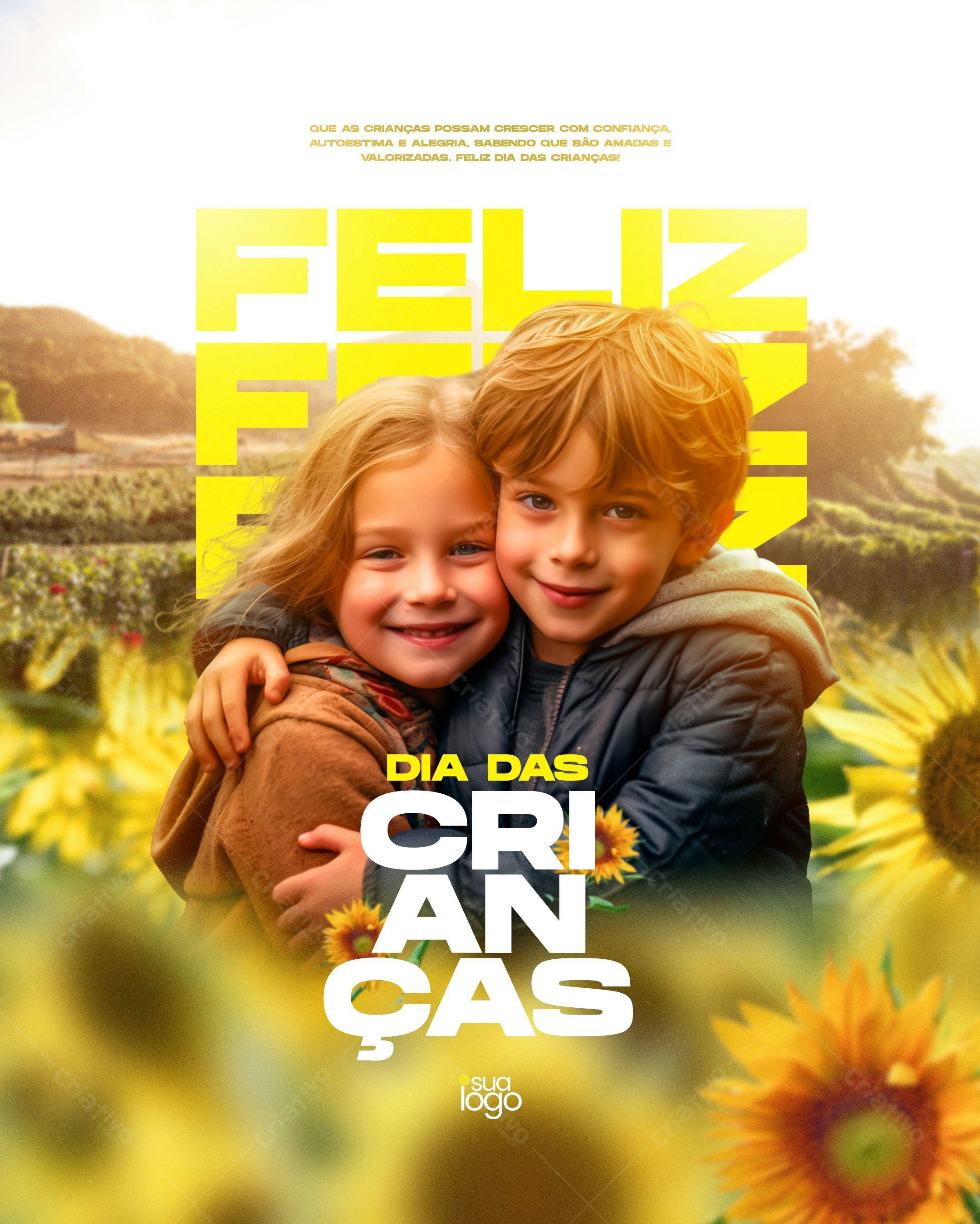 Poster para o Dia das Crianças PSD Editável