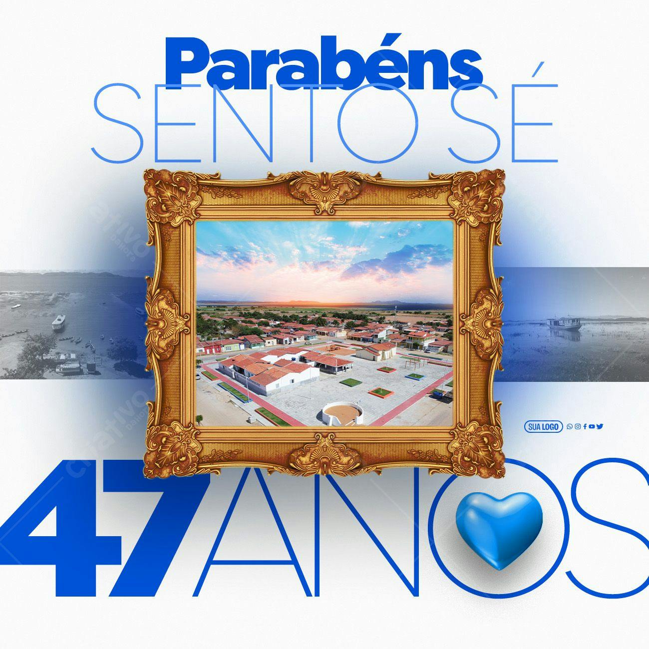 Modelo de Parabéns para Cidade PSD Editável