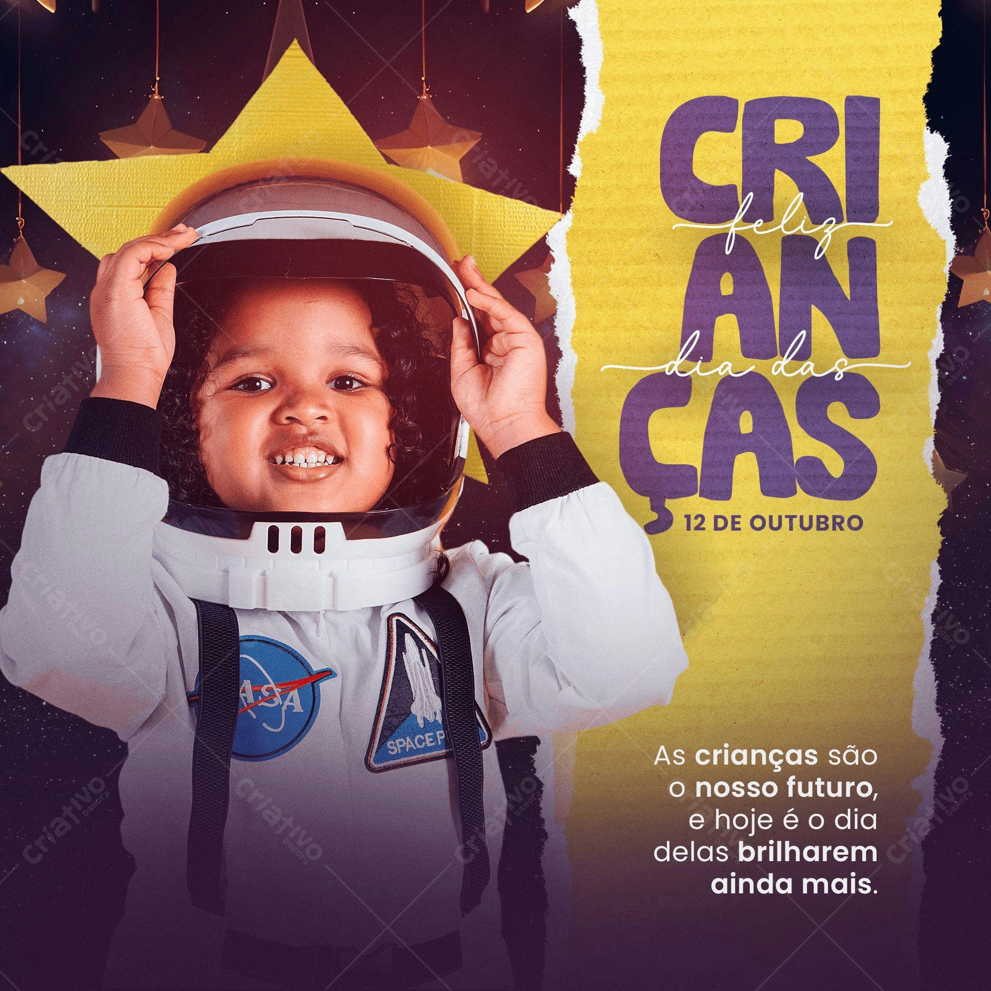 Post para Redes Sociais Dia das Crianças PSD Editável