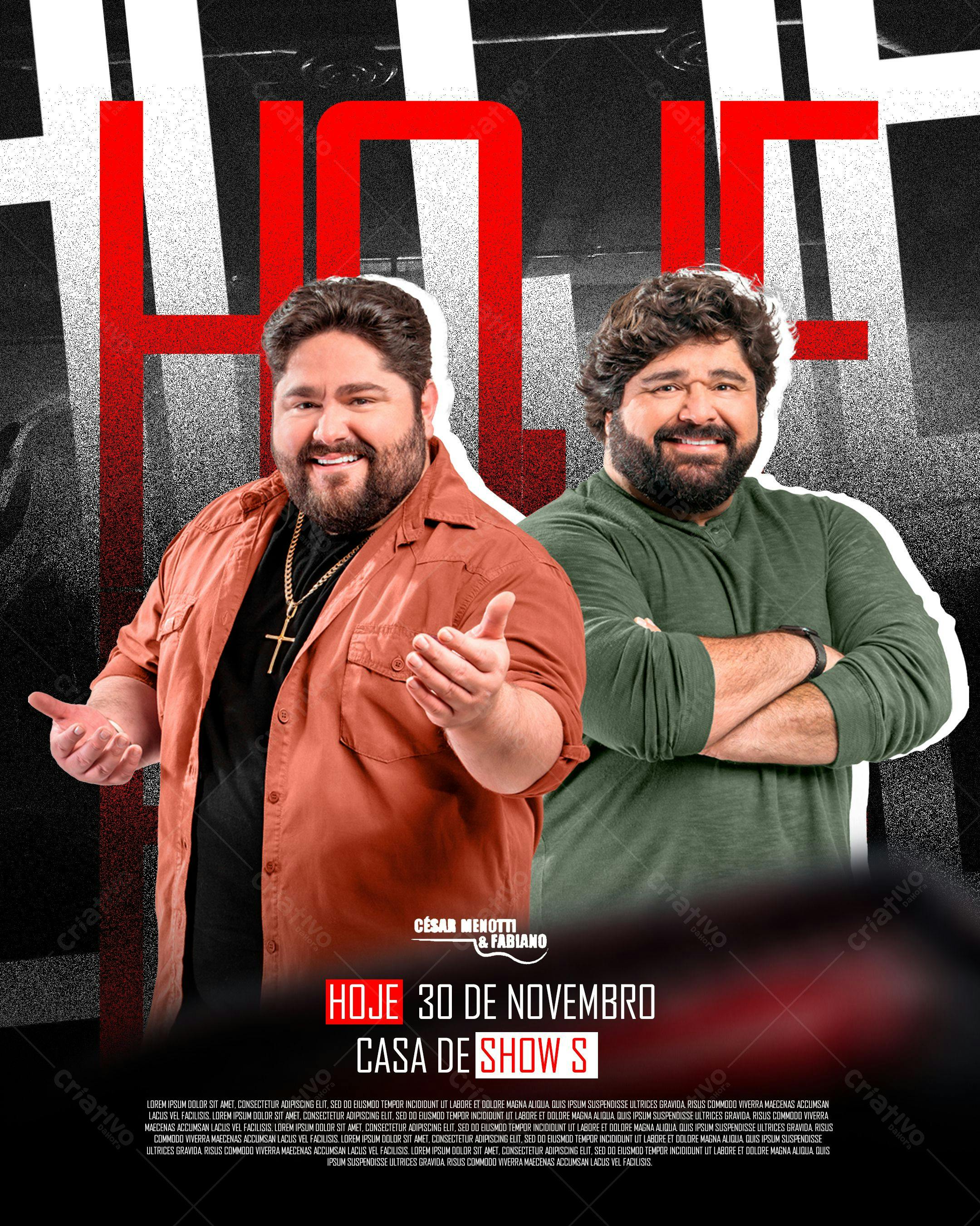 Poster para Show de César Menotti & Fabiano PSD Editável