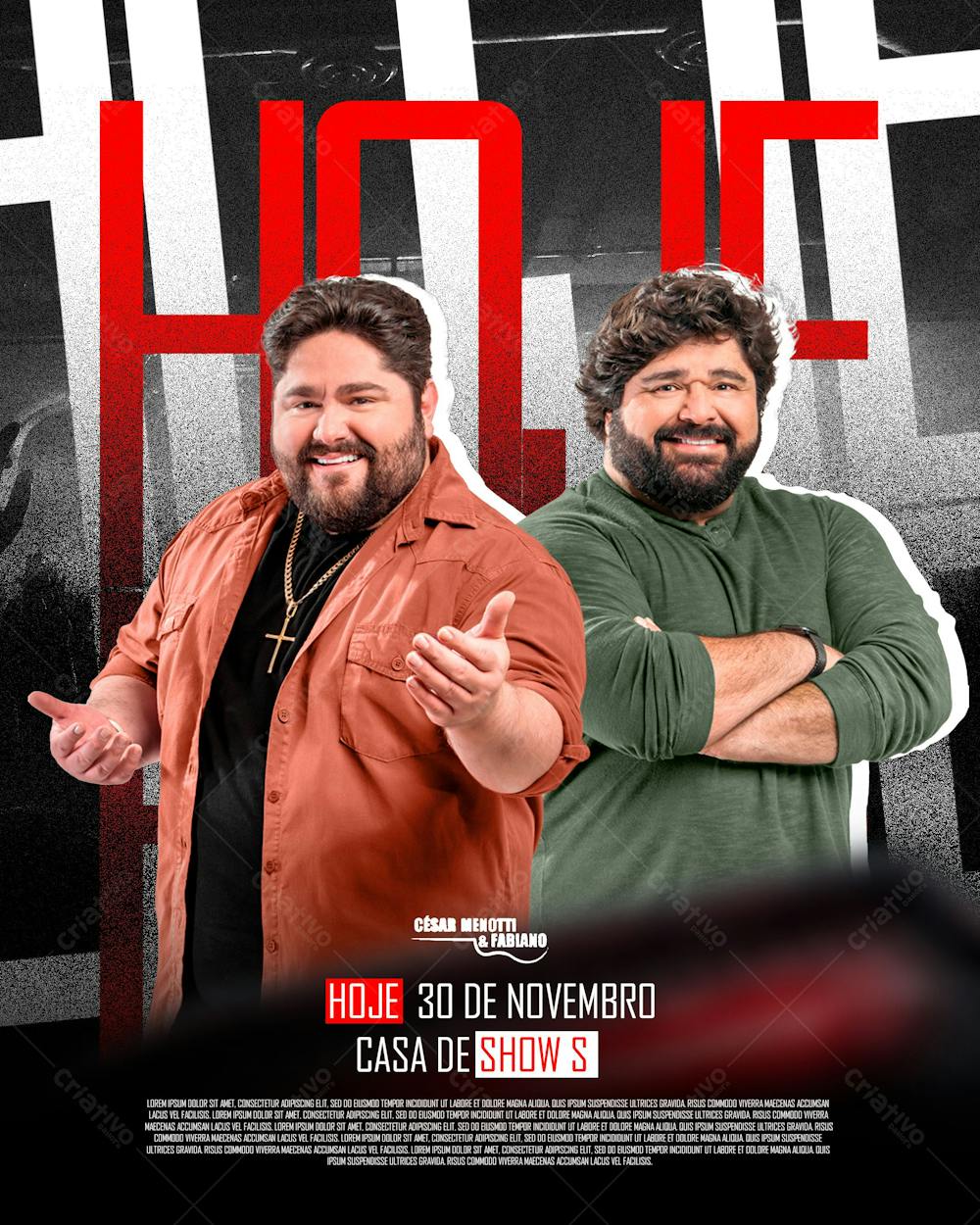 Flyer Hoje Tem Cesar Menotti E Fabiano Feed