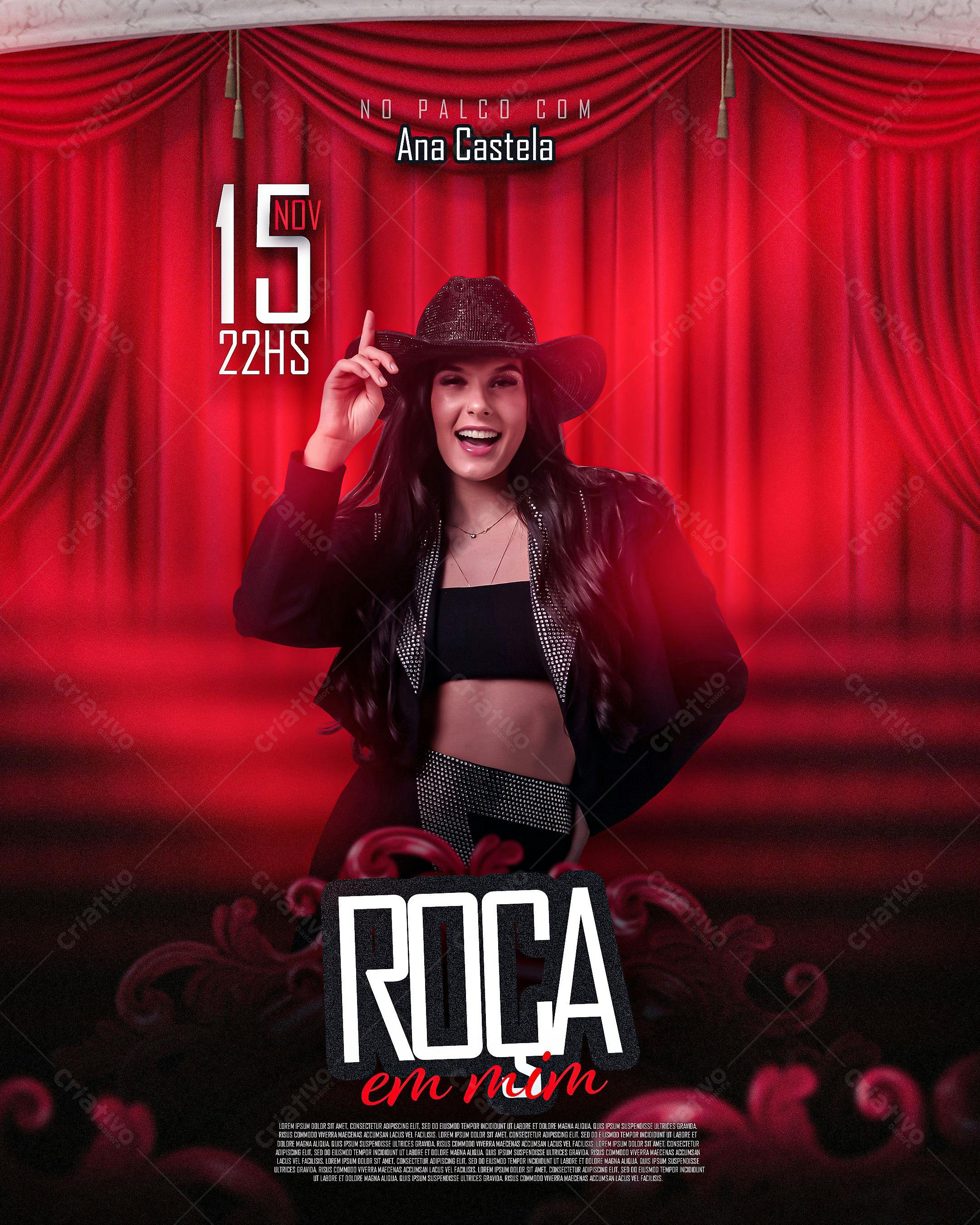 Flyer para Show Ana Castela PSD Editável