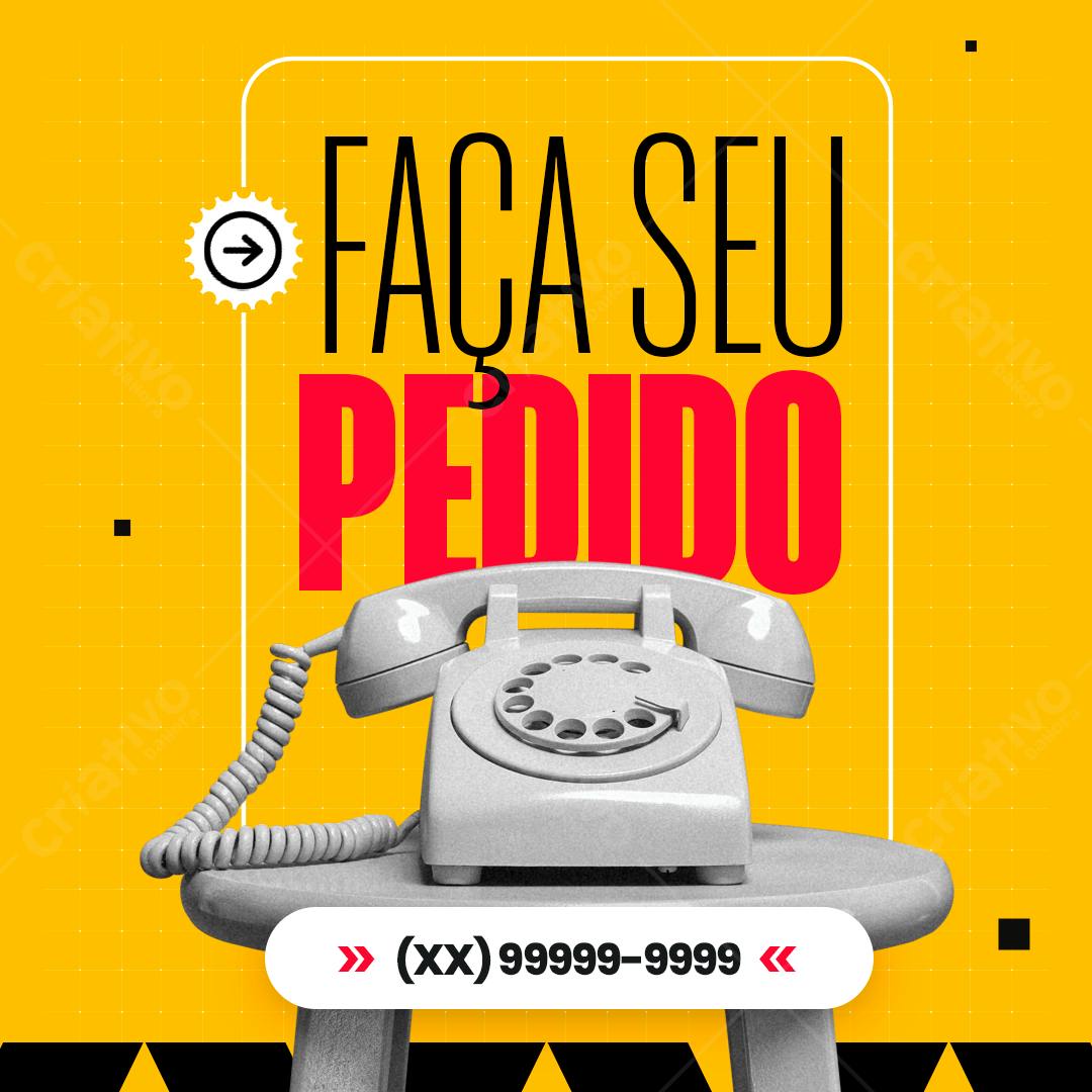 Template de Mídia Social para Pedidos PSD Editável