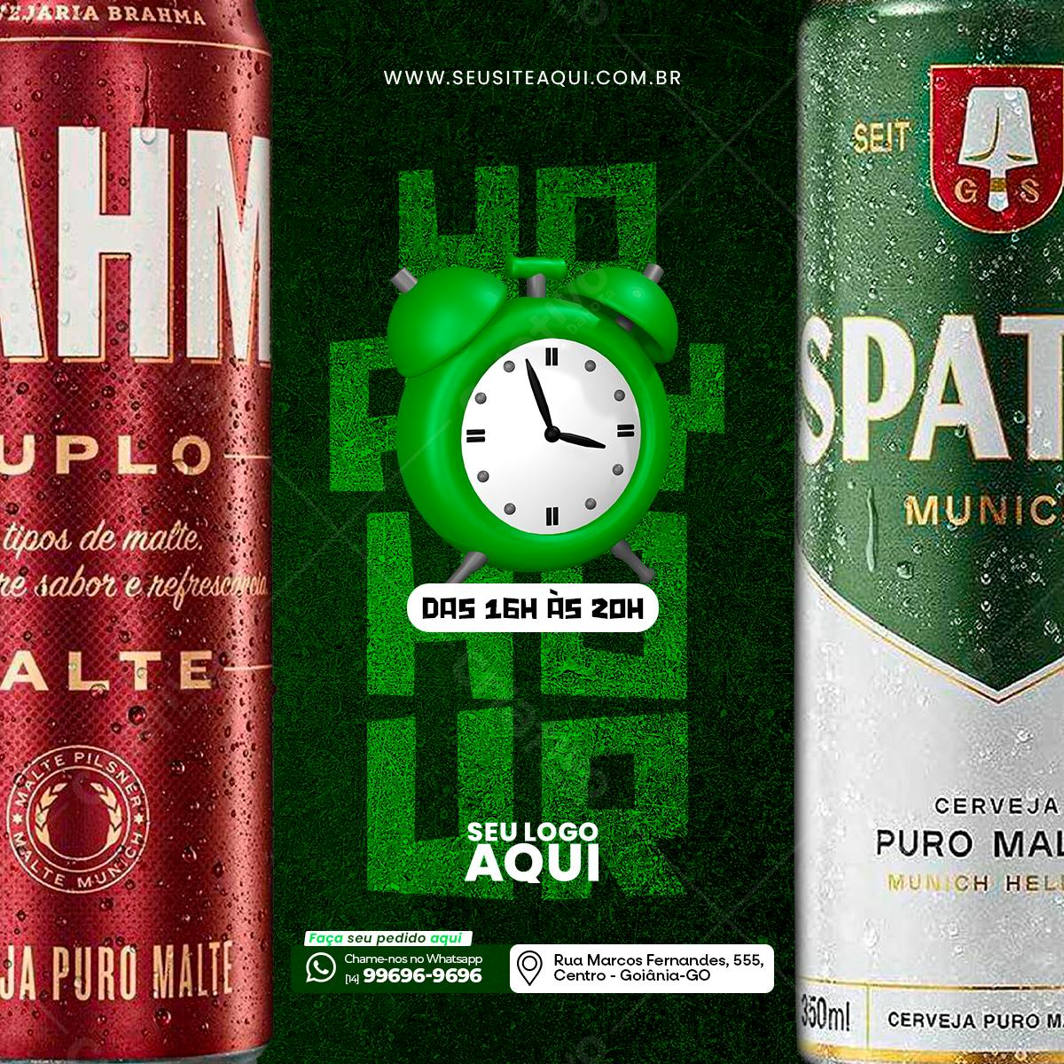 Template de Mídia Social para Happy Hour Cerveja PSD Editável