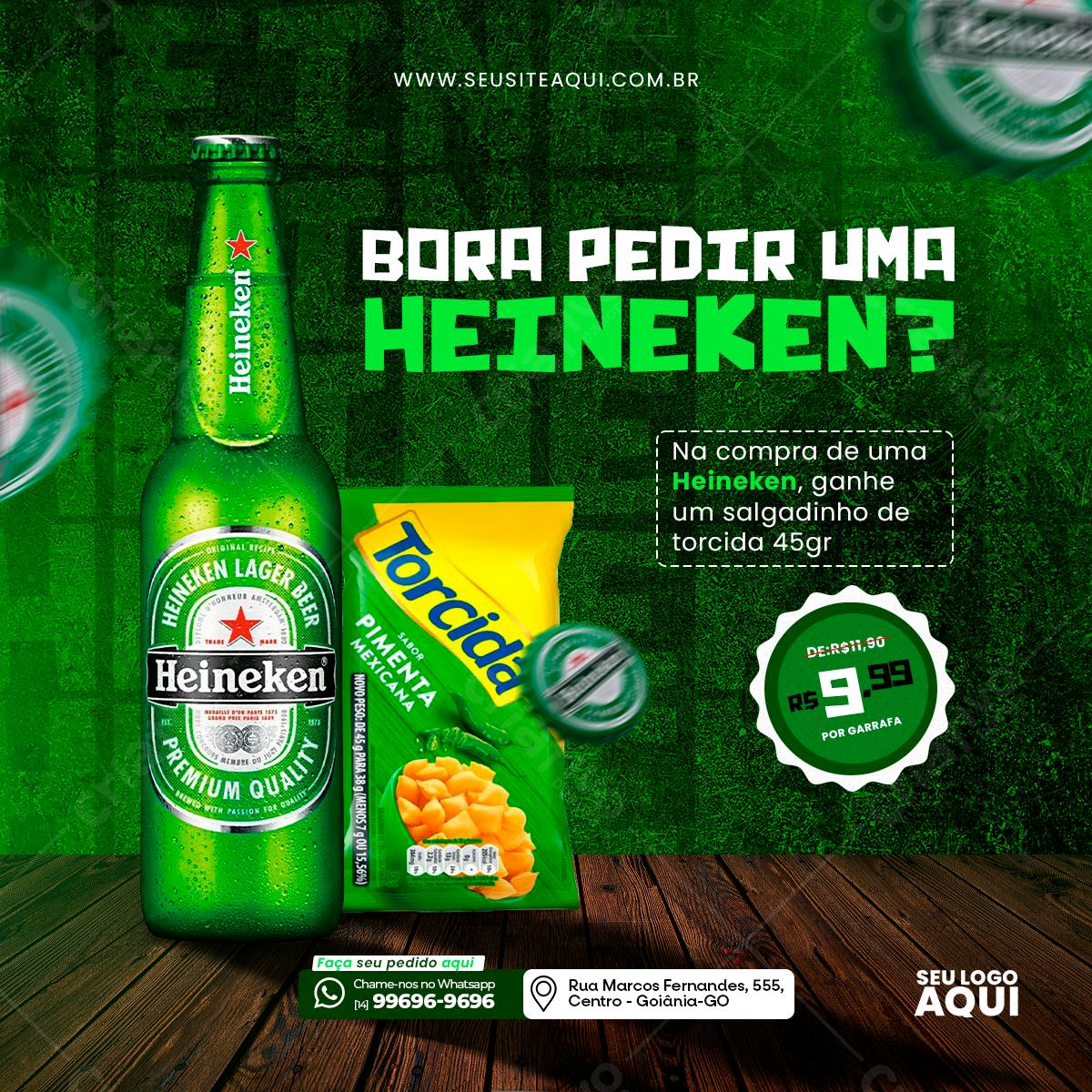 Banner Heineken e Salgadinho Torcida PSD Editável