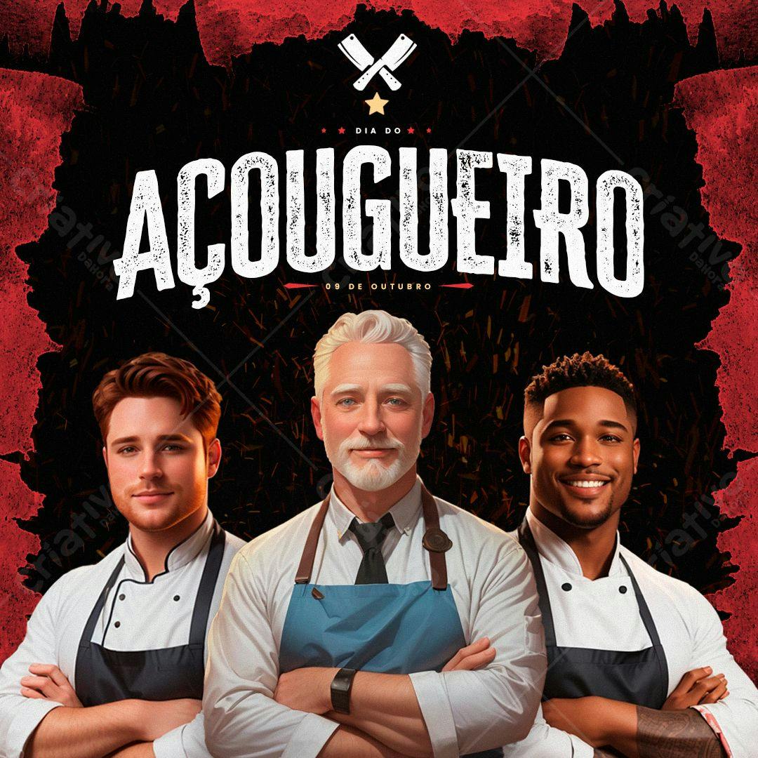 Post para Dia do Açougueiro PSD Editável