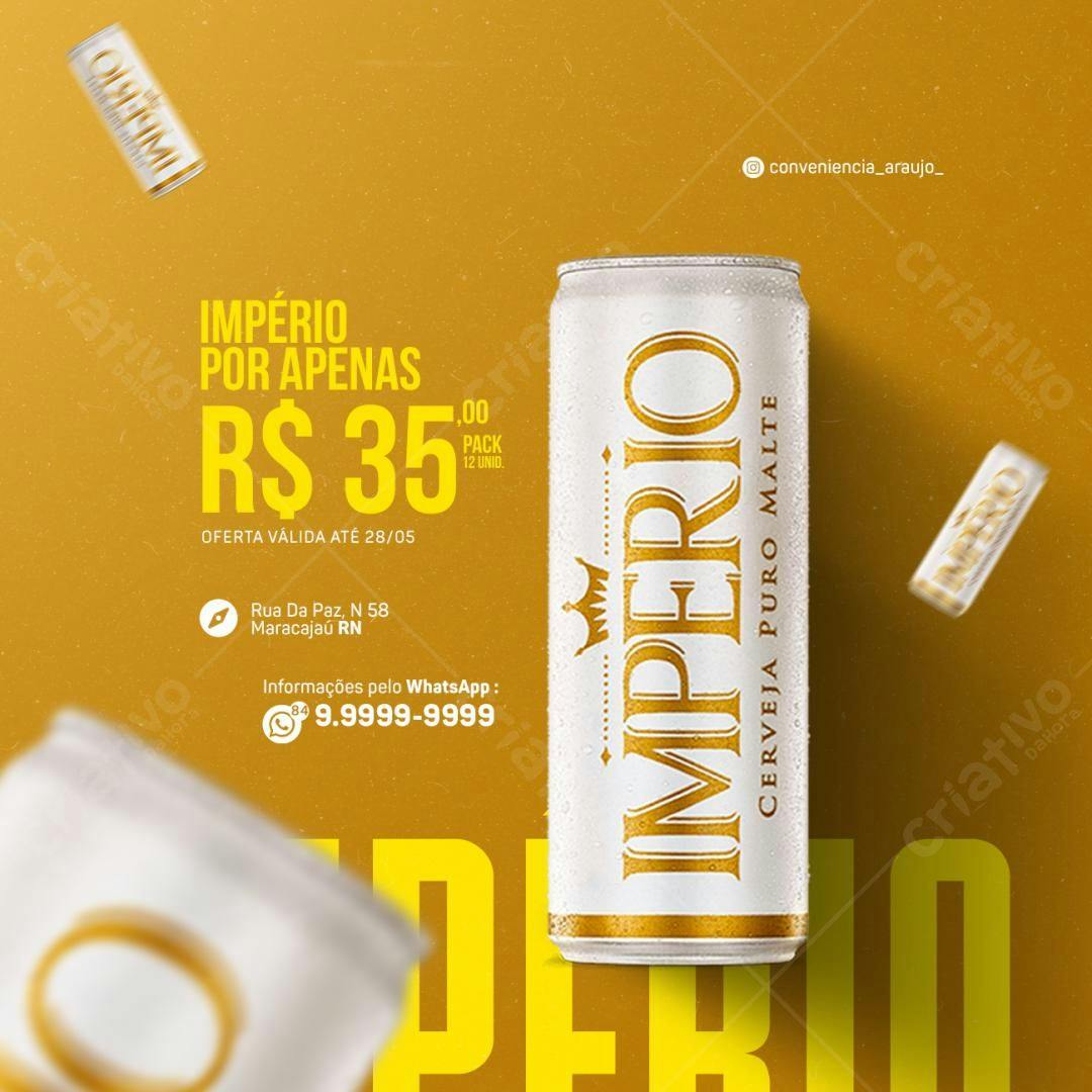 Modelo de Embalagem para Cerveja PSD Editável