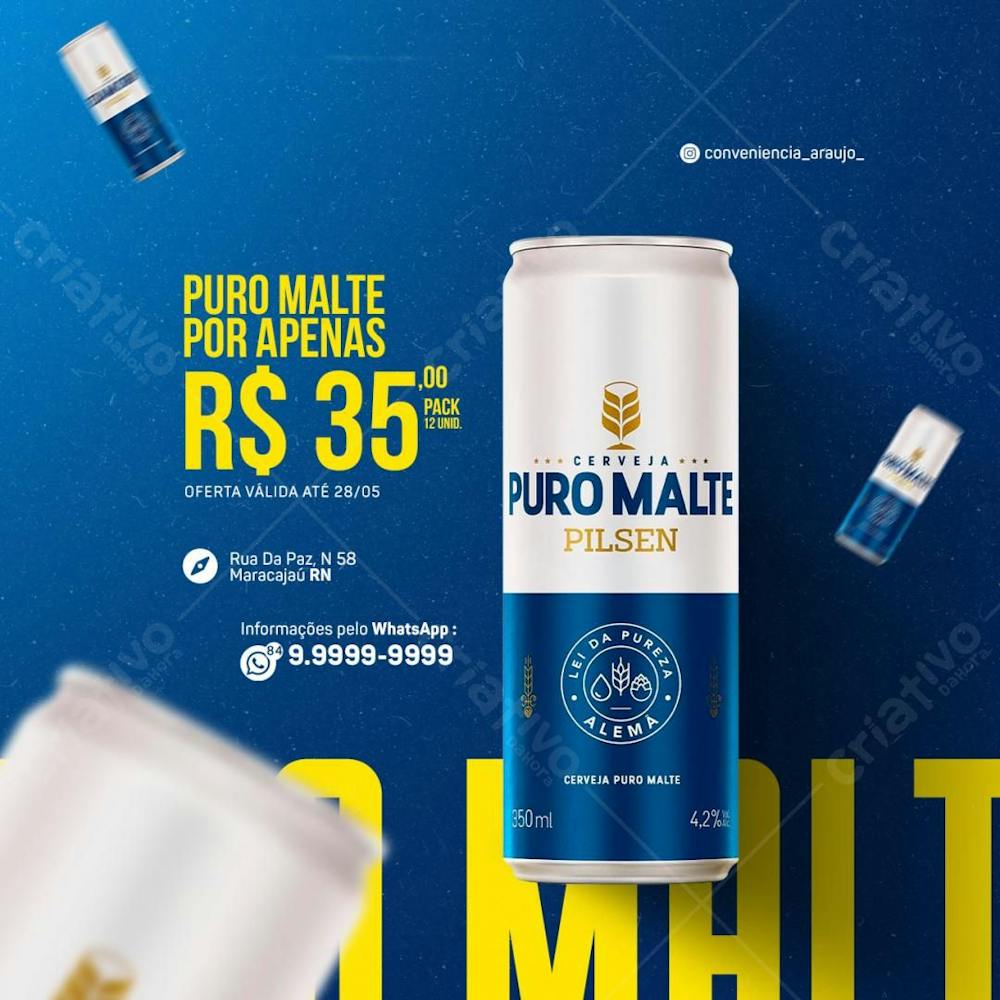 Cerveja Puro Malte Pilse Psd Editável