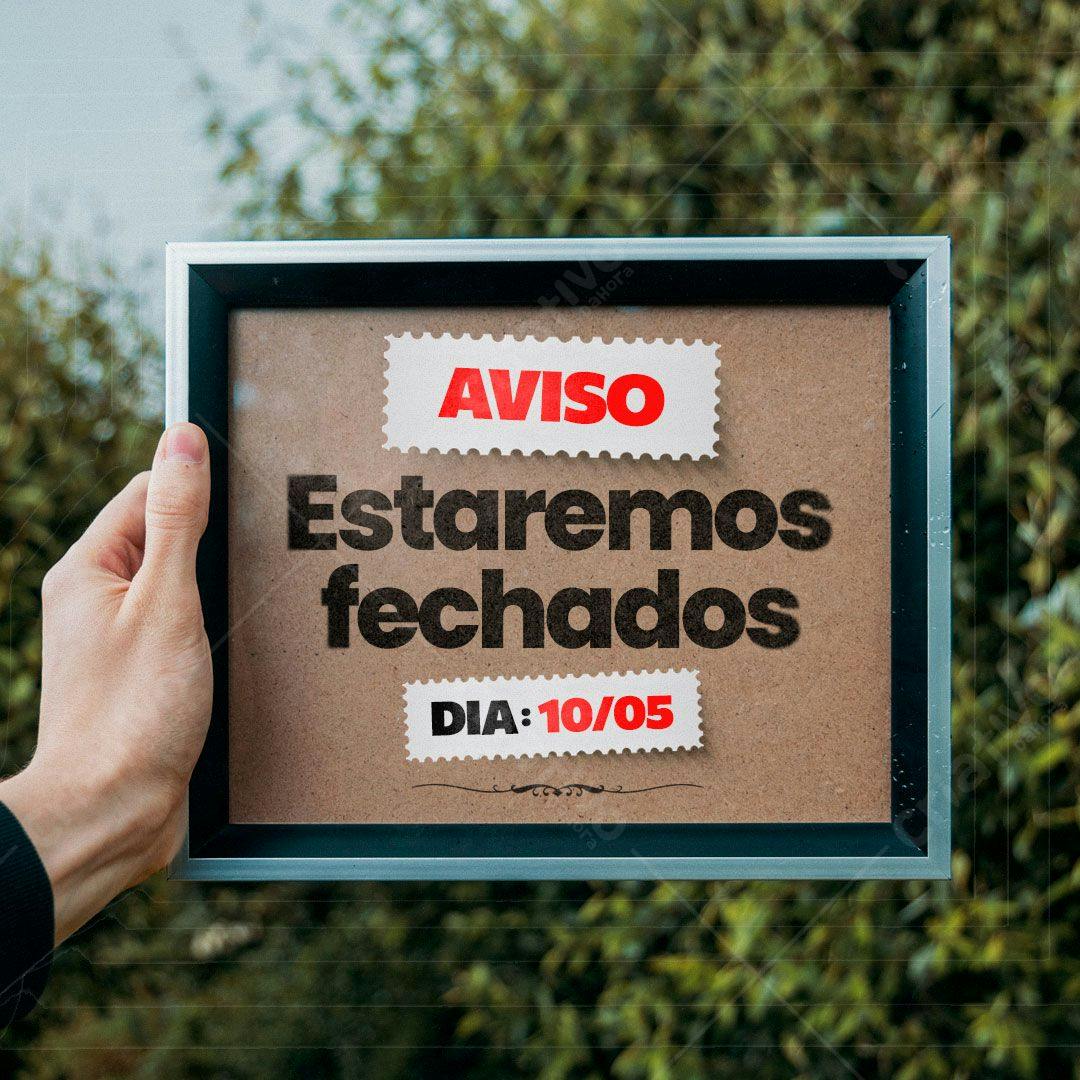 Aviso de Fechamento para Negócios PSD Editável