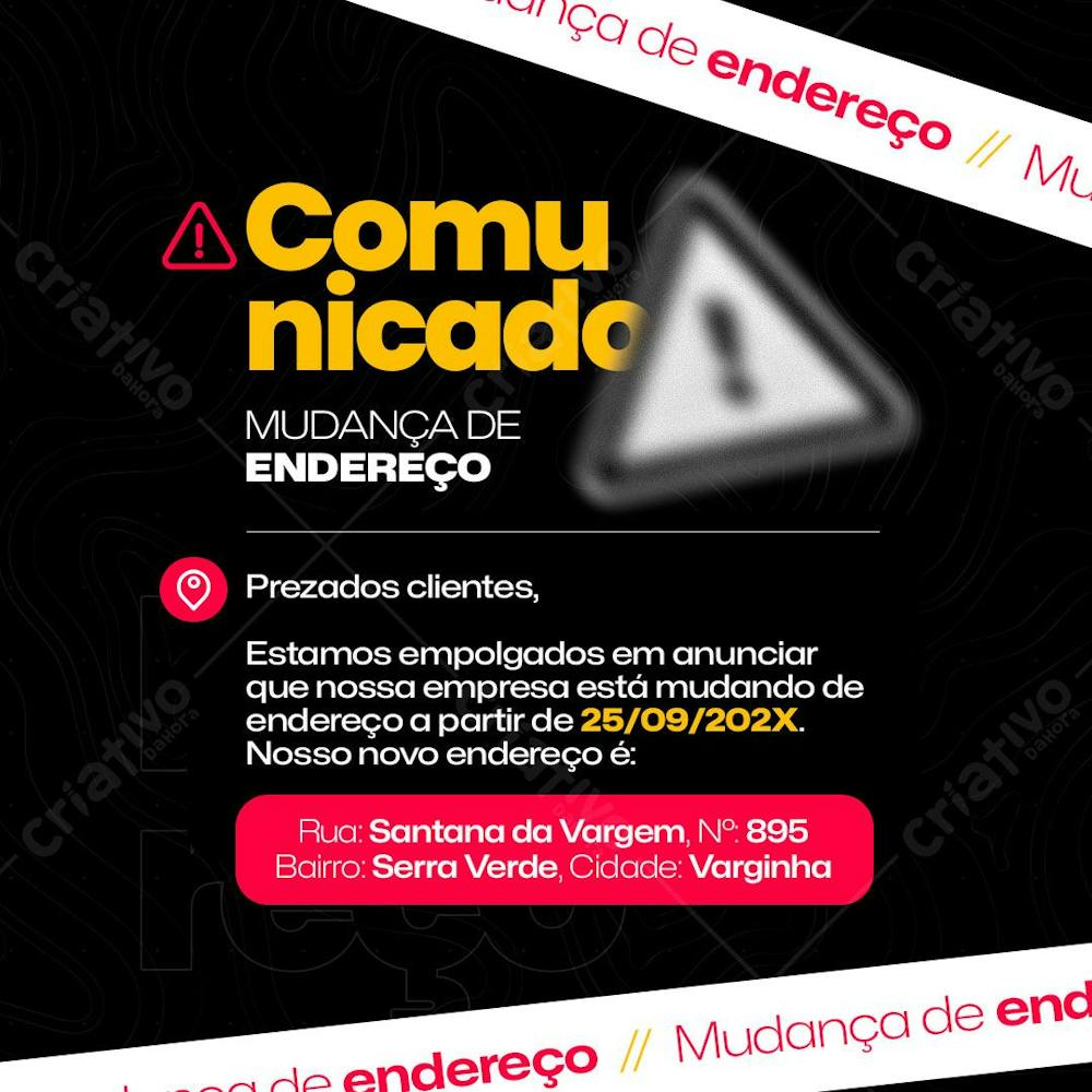 Arte 07   Comunicado   Mudança De Endereço