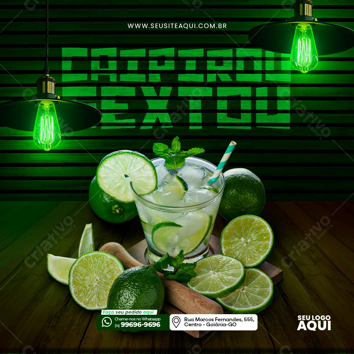 Post para Redes Sociais Caipirinha PSD Editável