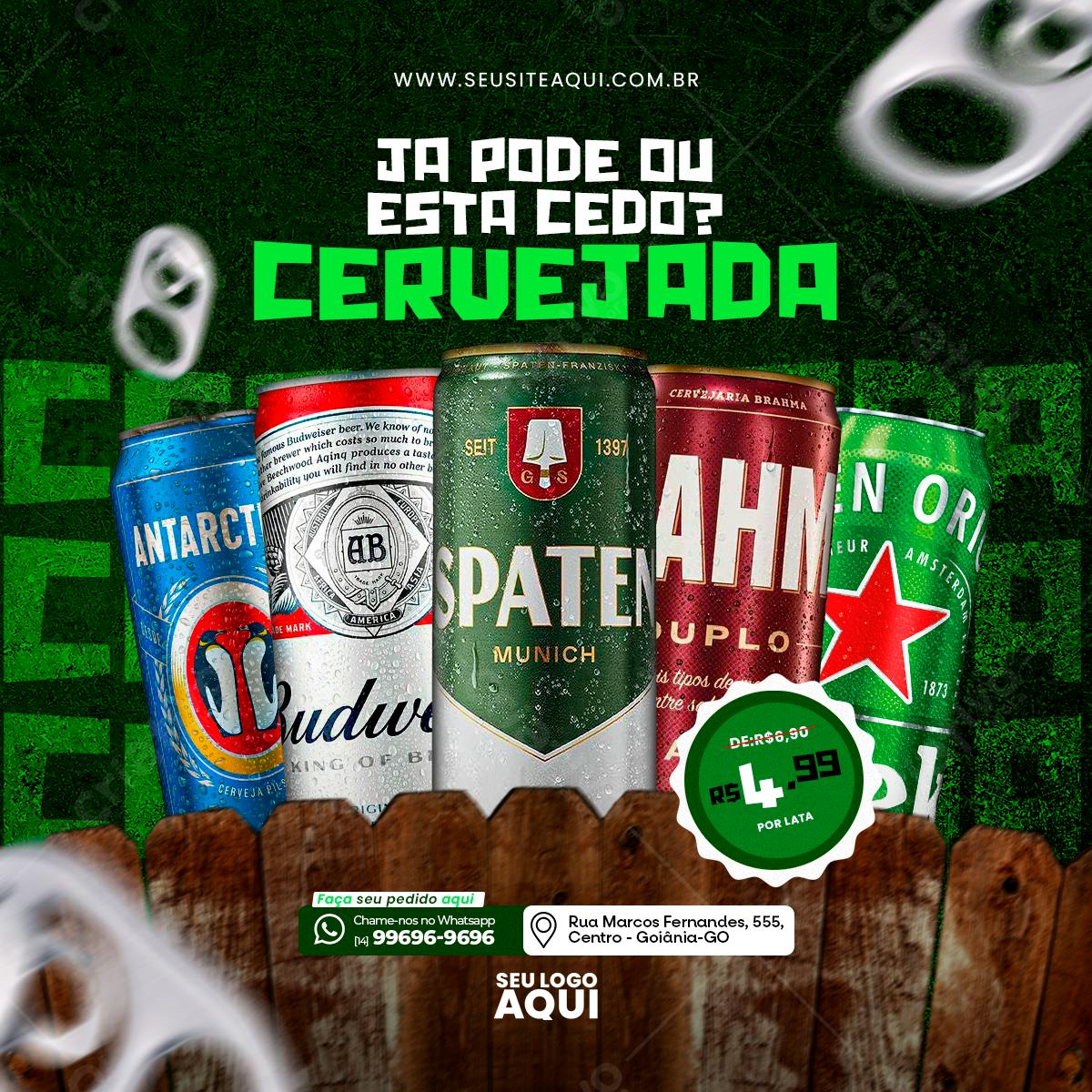 Template Cervejada para Redes Sociais PSD Editável