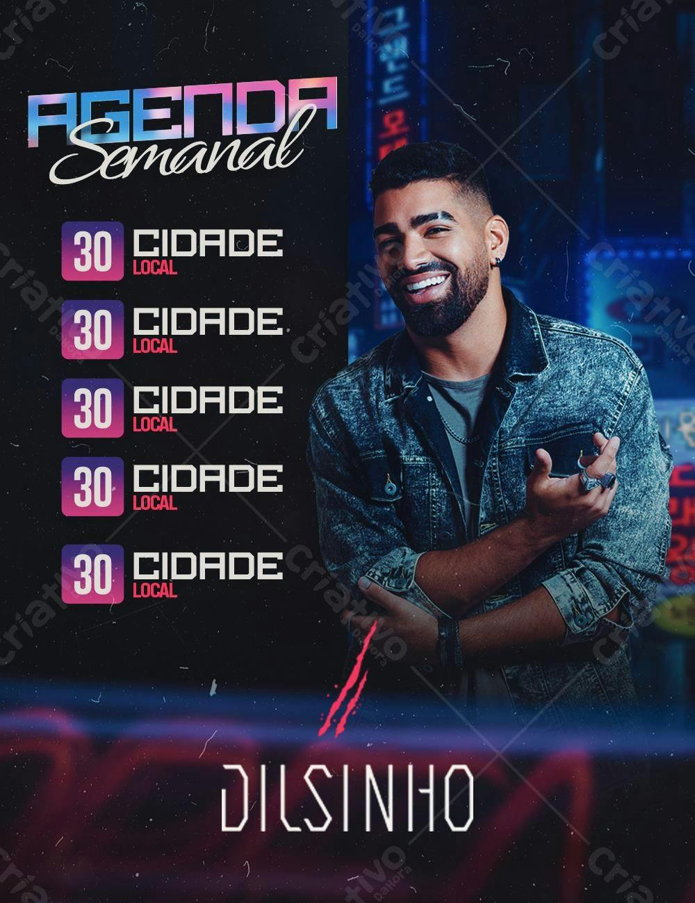 Template Agenda Semanal Dilsinho PSD Editável