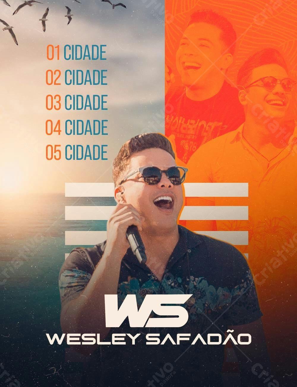 Flyer para Show Wesley Safadão PSD Editável