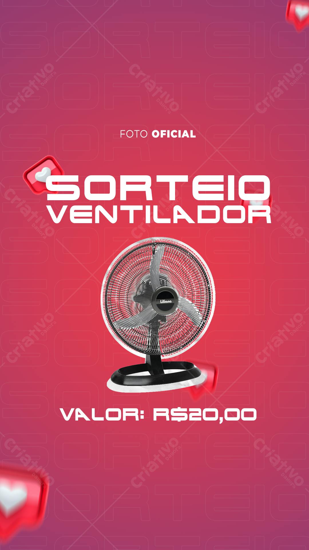 Banner para Sorteio de Ventilador PSD Editável