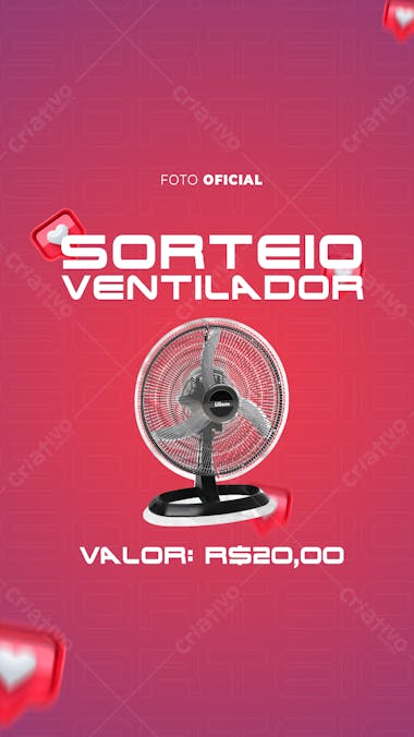 Arte sorteio de ventilador