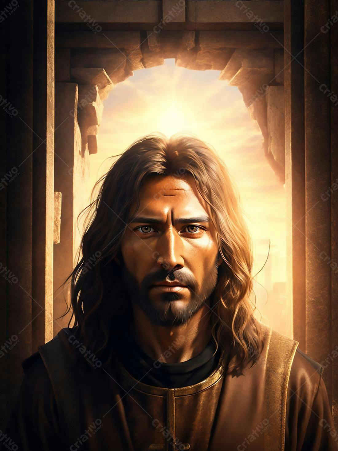 Jesus Cristo retrato tons terrosos