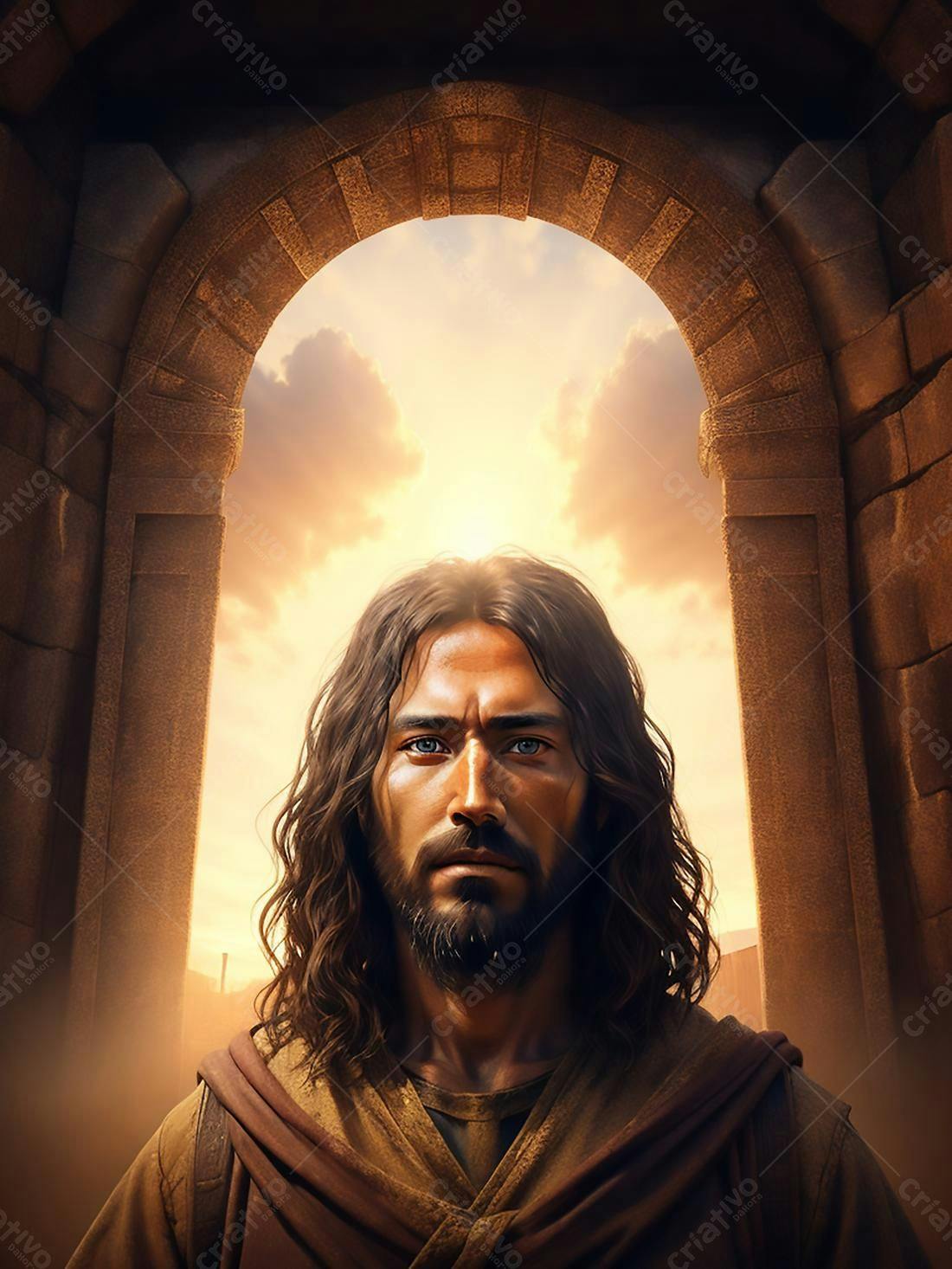 Jesus Cristo retrato tons terrosos