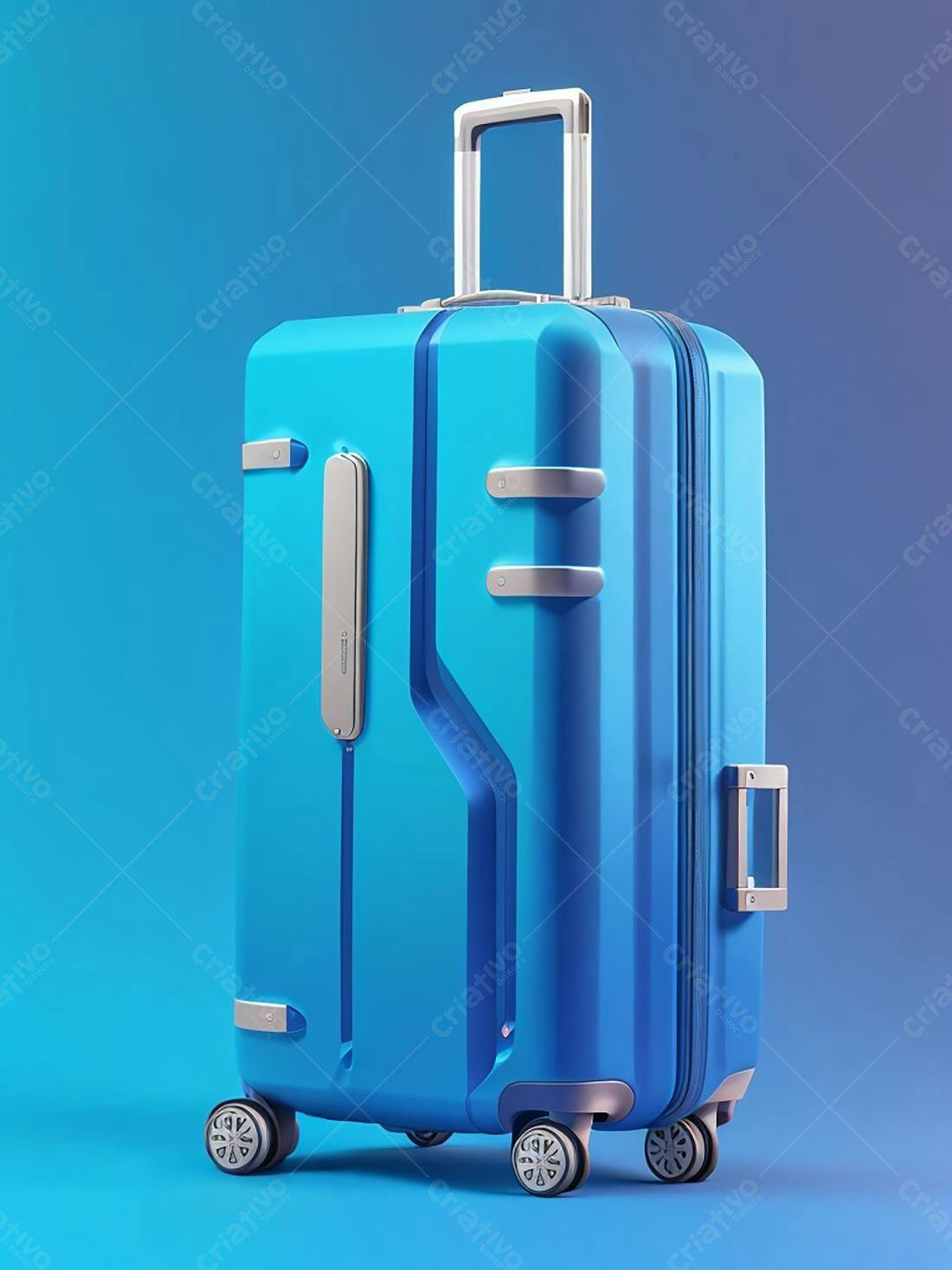 Mala azul para viagem