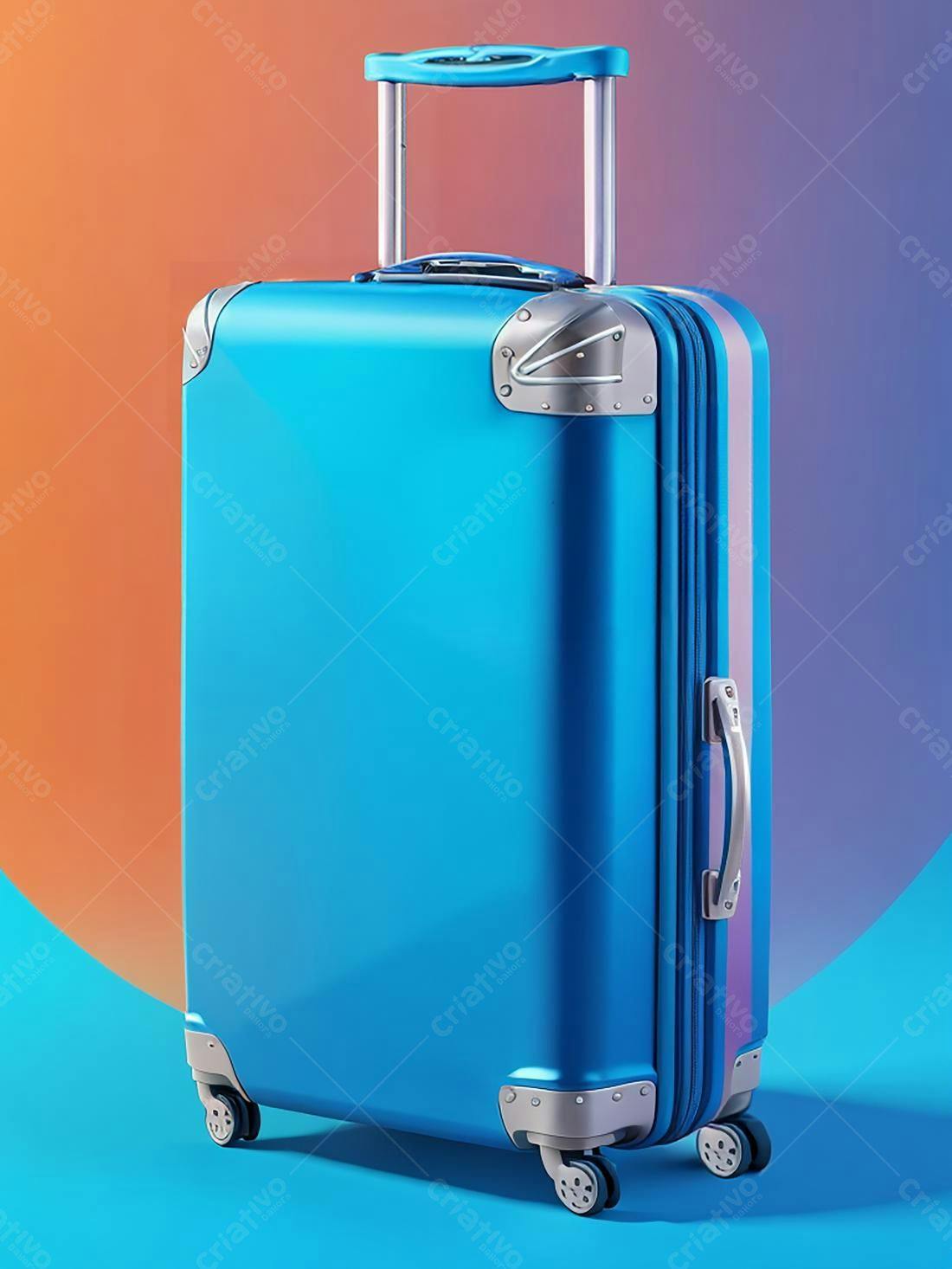 Mala azul turquesa para viagem