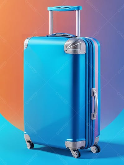 Mala realista de viagem azul