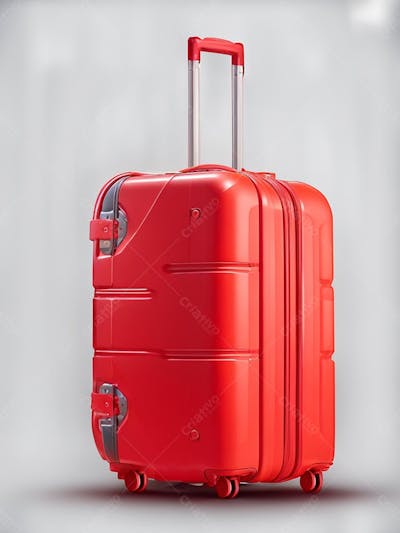 Mala realista de viagem vermelha