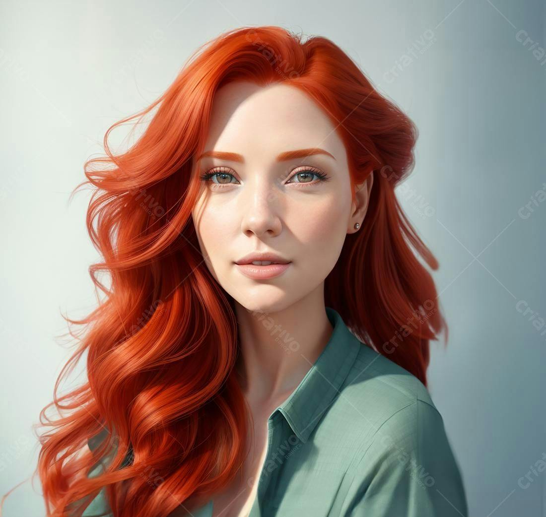 Retrato mulher cabelo ruivo