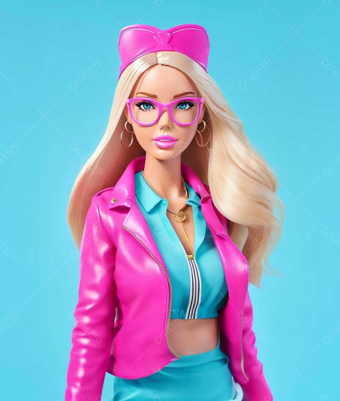 Barbie moderna em rosa e azul