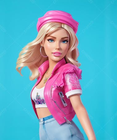 Boneca barbie personagem 3d disney mattel ia