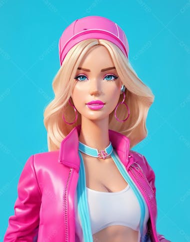 Boneca barbie personagem 3d disney mattel ia