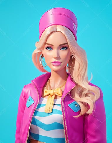 Boneca barbie personagem 3d disney mattel ia