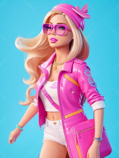 Boneca barbie personagem 3d disney mattel ia