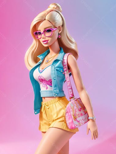 Boneca barbie personagem 3d disney mattel ia