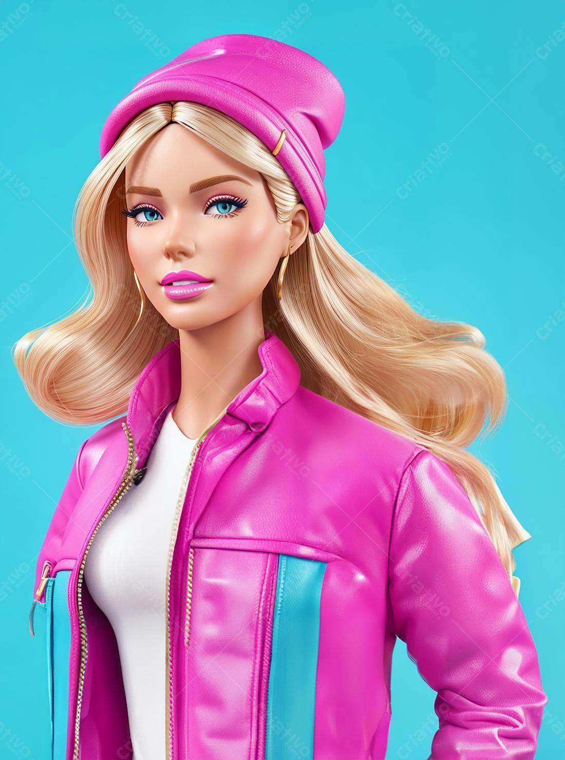 Barbie em look rosa e azul claro