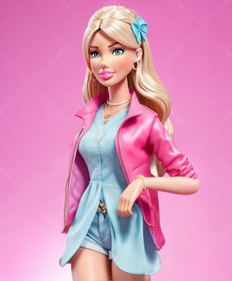 Personagem de desenho loira barbie ia