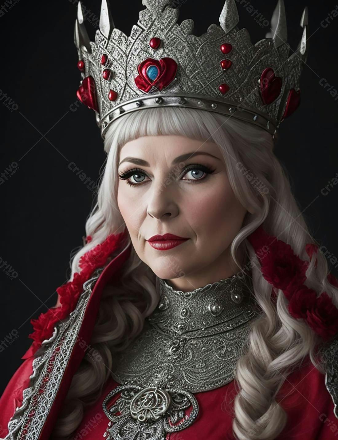 Rainha de Copas em traje real