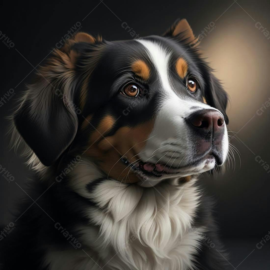 Bernese Mountain Dog retrato pintura digital