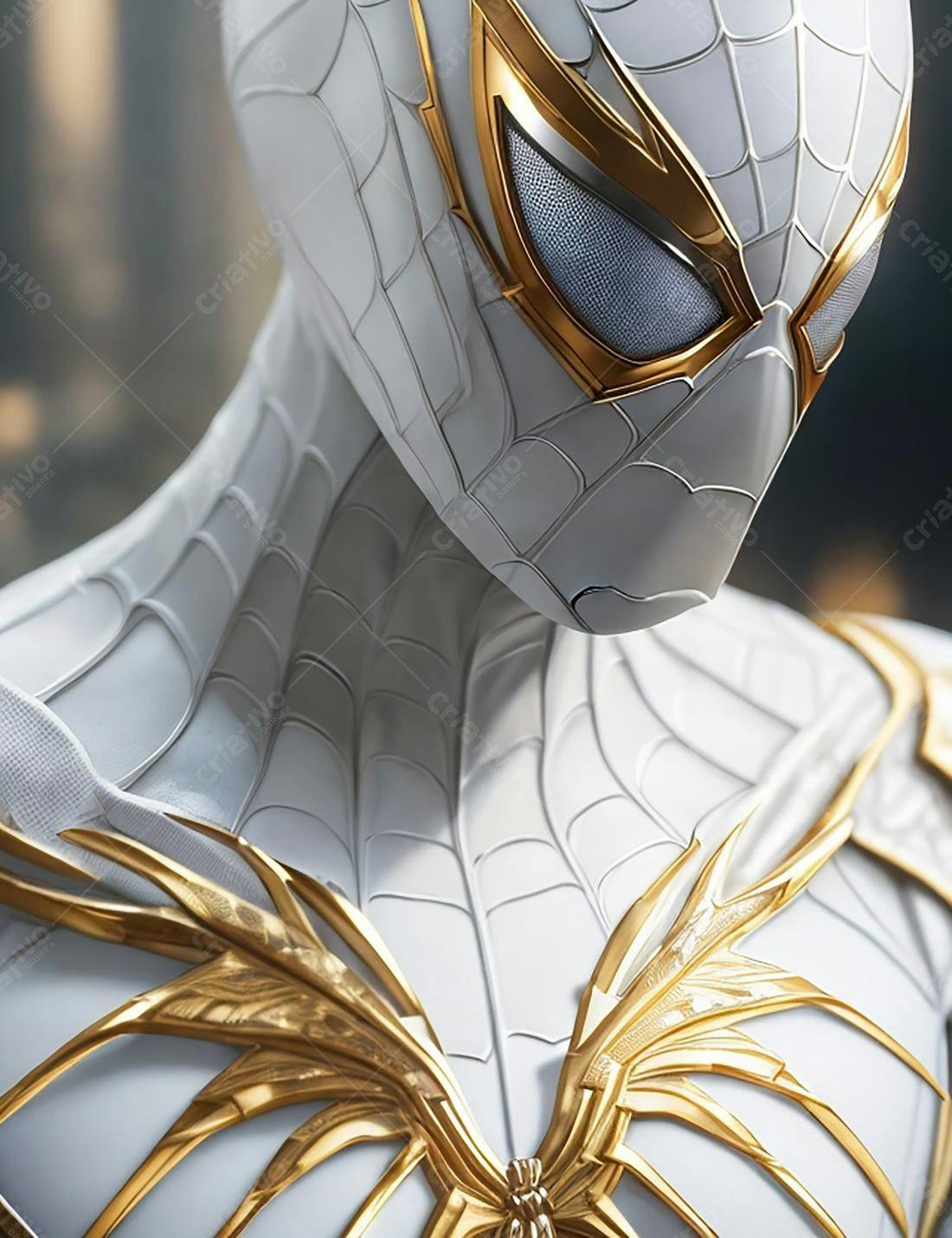 Homem-Aranha branco e dourado traje