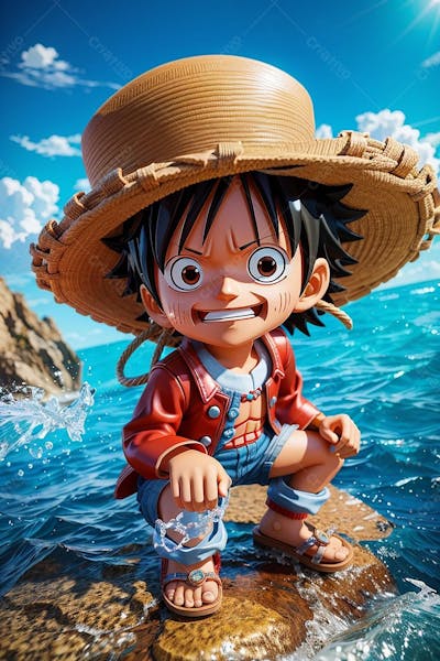 Luffy, One piece, personagem 3D