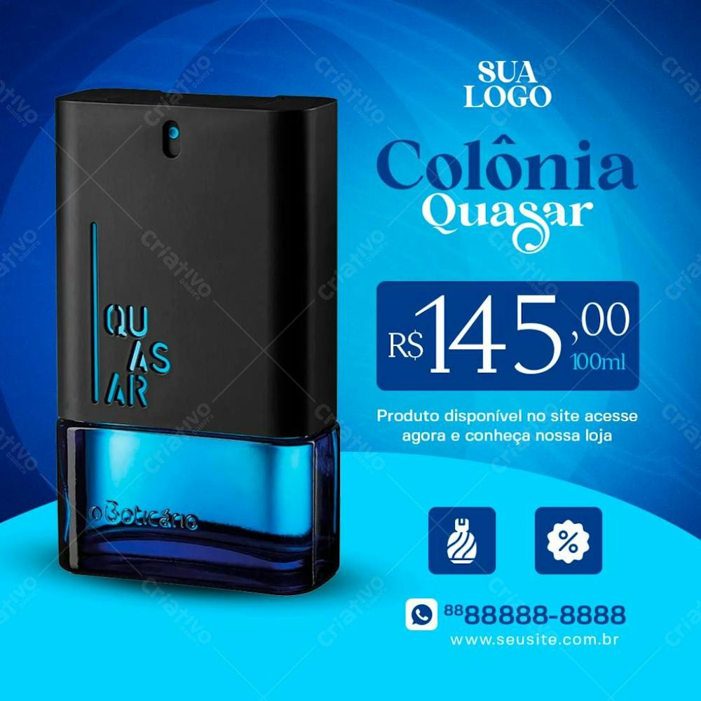 Colônia O Boticário Masculino Loja De Perfumaria Social Media Psd Editável