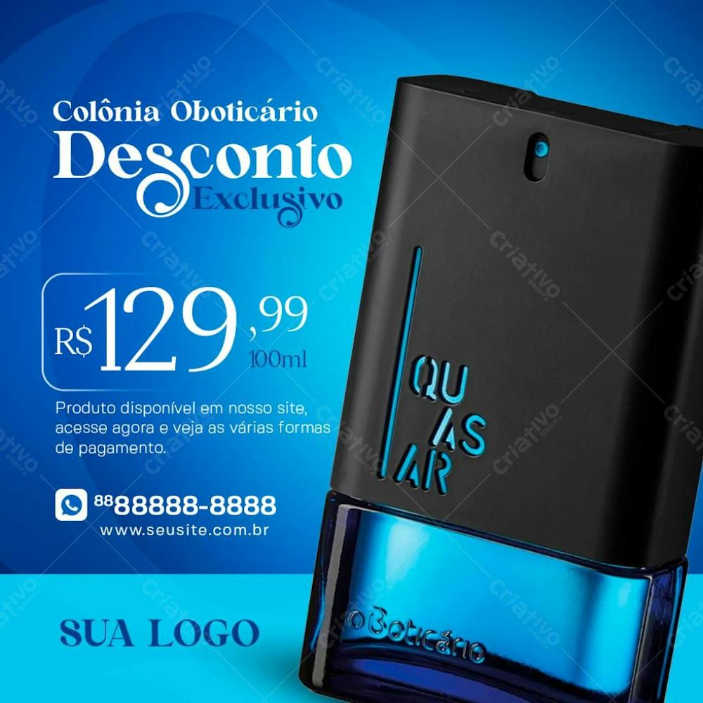 Colônia Quasar Em Promoção Loja De Perfumaria Social Media Psd Editável