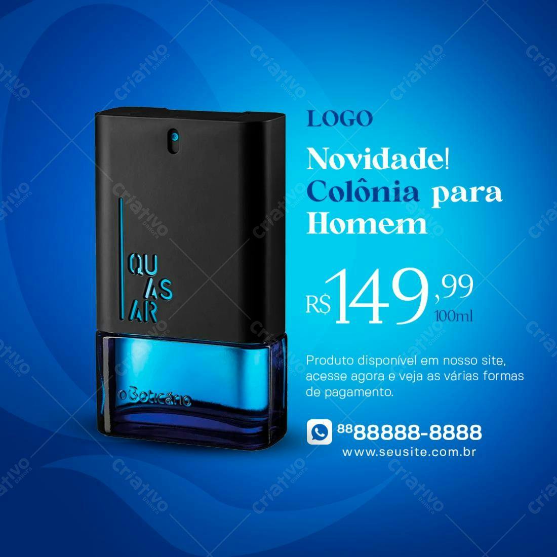 Post para Anúncio de Colônia Masculina PSD Editável