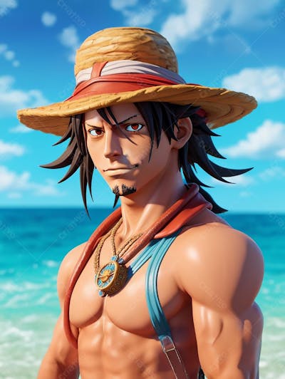 Ace, One piece, personagem 3D